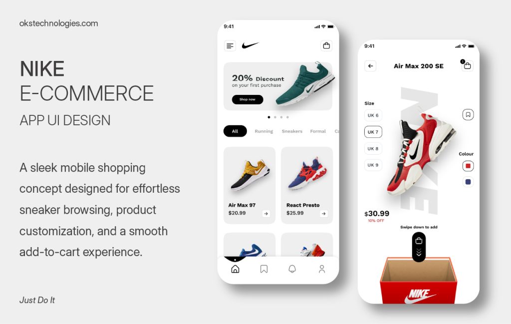 Nike-inspired shopping app for iOS