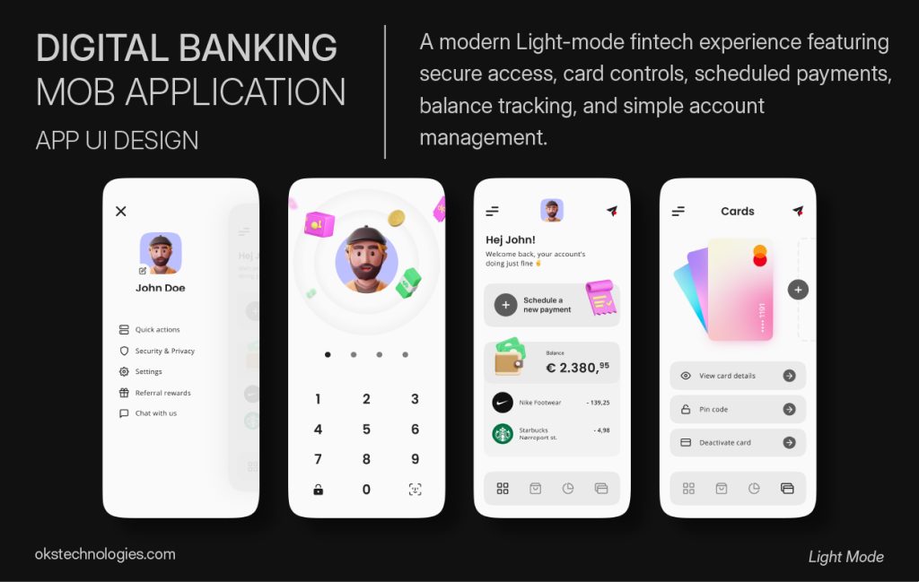 Digital banking app for iOS and Android