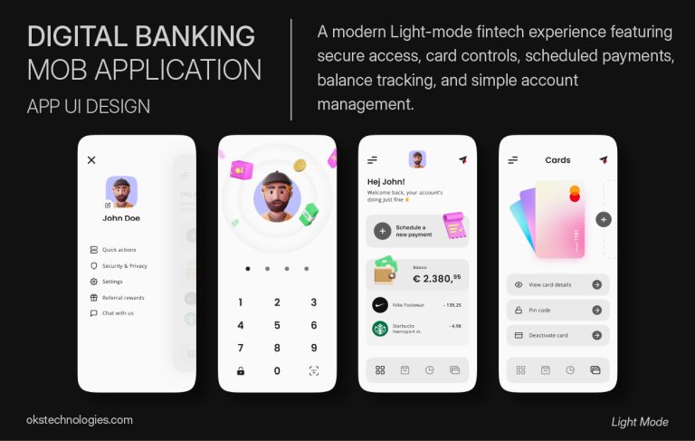 Digital banking app for iOS and Android