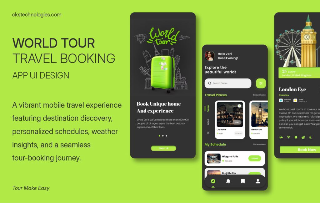 World tour booking app for iOS and Android
