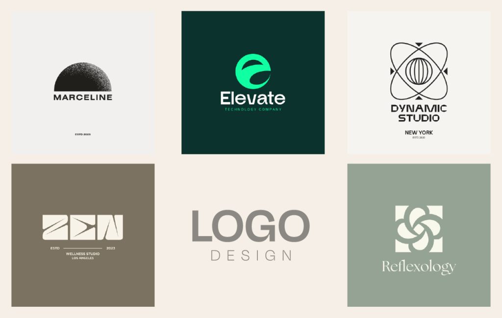 Modern business and wellness logo identity collection