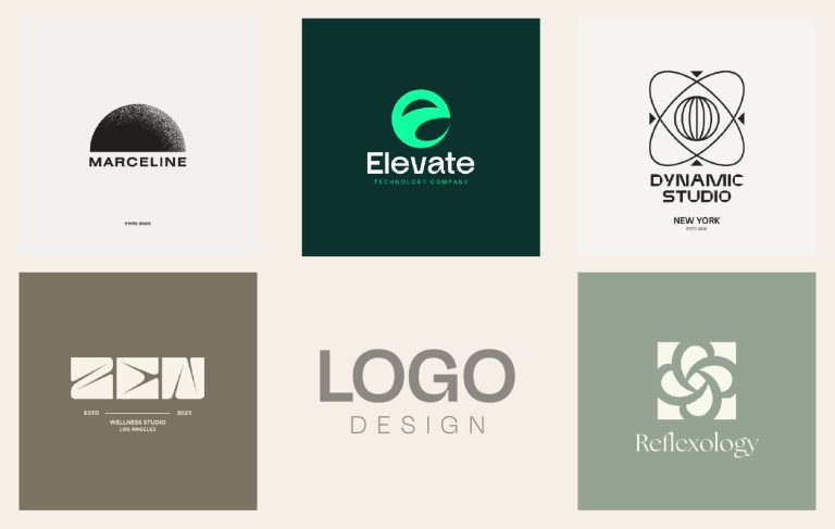 Modern business and wellness logo identity collection