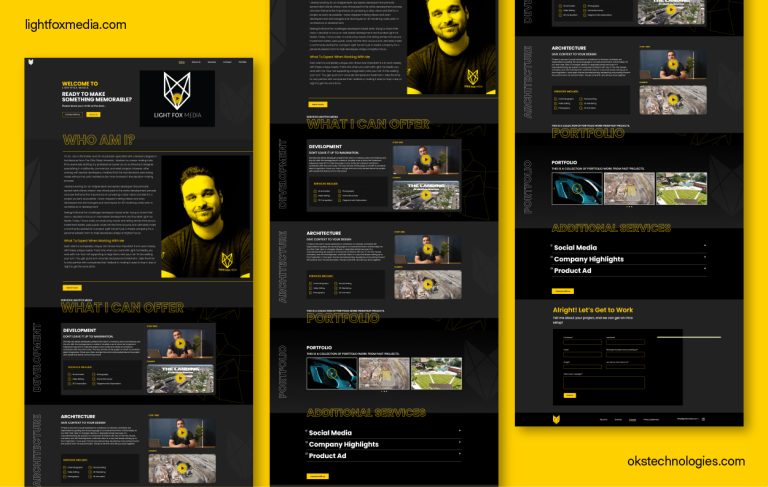 Creative portfolio website for Light Fox Media