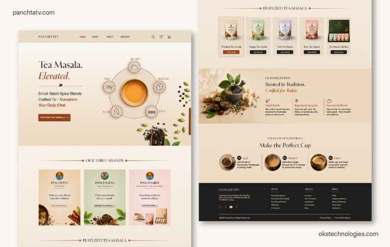 Panchtatv tea masala e-commerce website