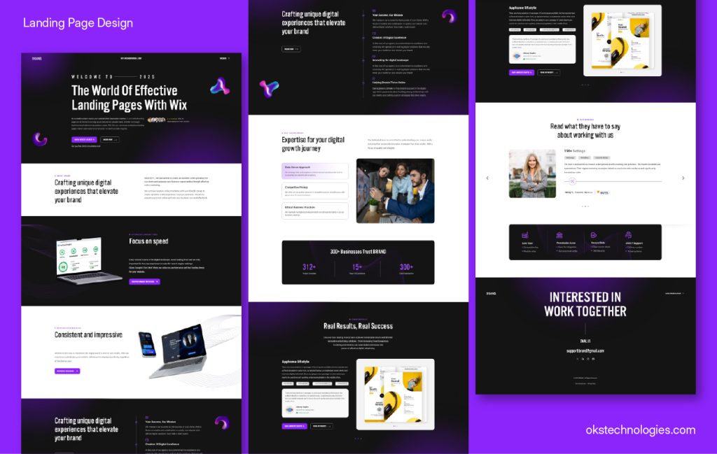 Wix landing page for a digital agency