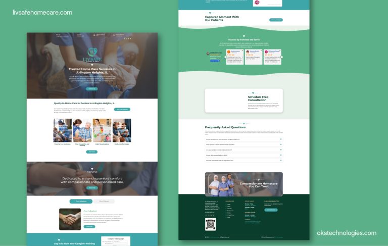Liv Safe Home Care, healthcare services website