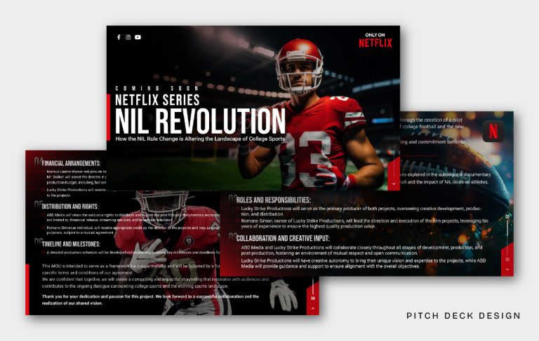 NIL Revolution sports documentary pitch deck