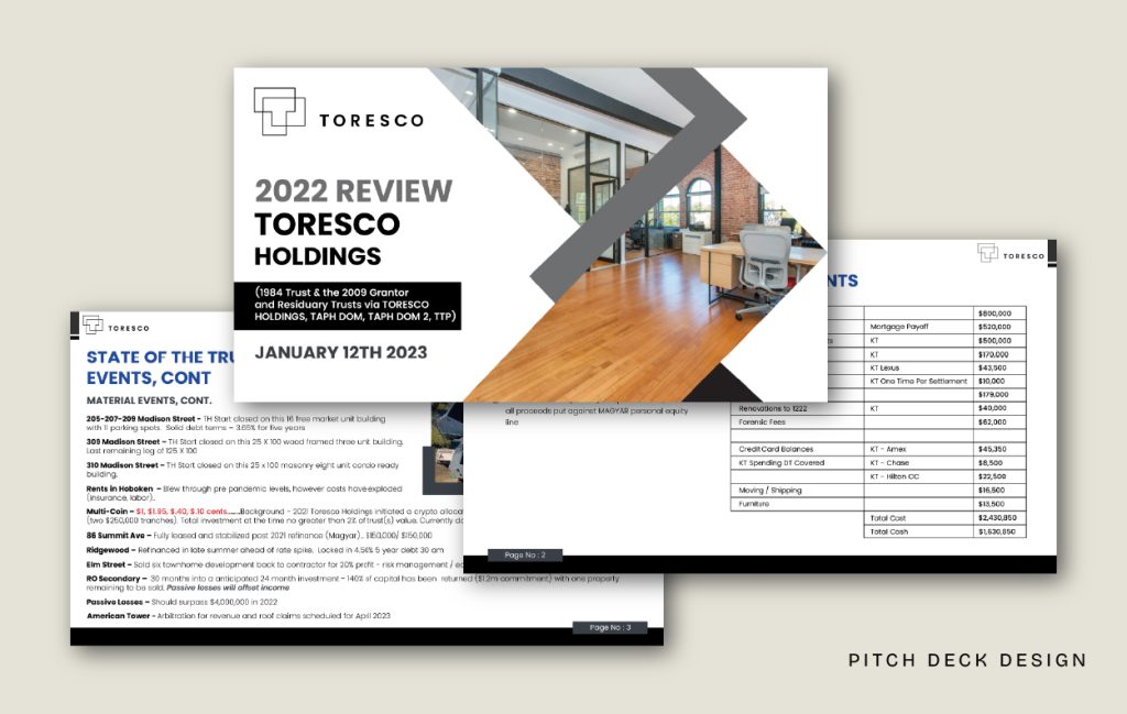 Toresco Holdings annual review presentation